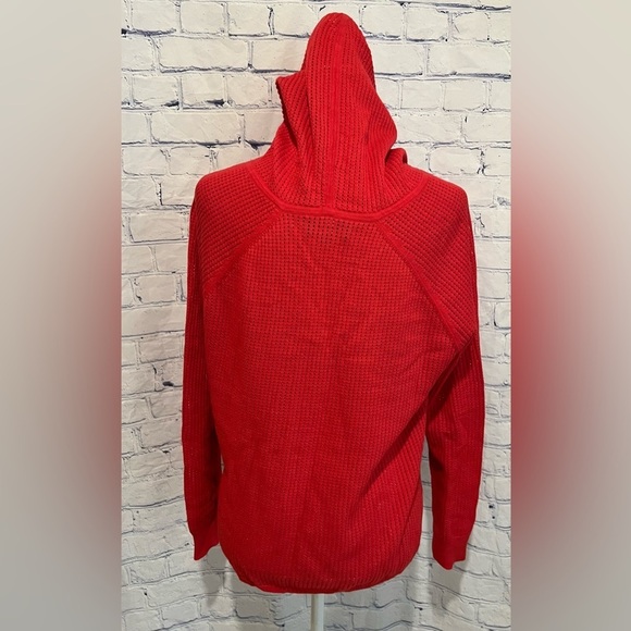 Michael Stars Open Knit Hooded Cotton/silk Blend Sweater Size Medium - Picture 6 of 9